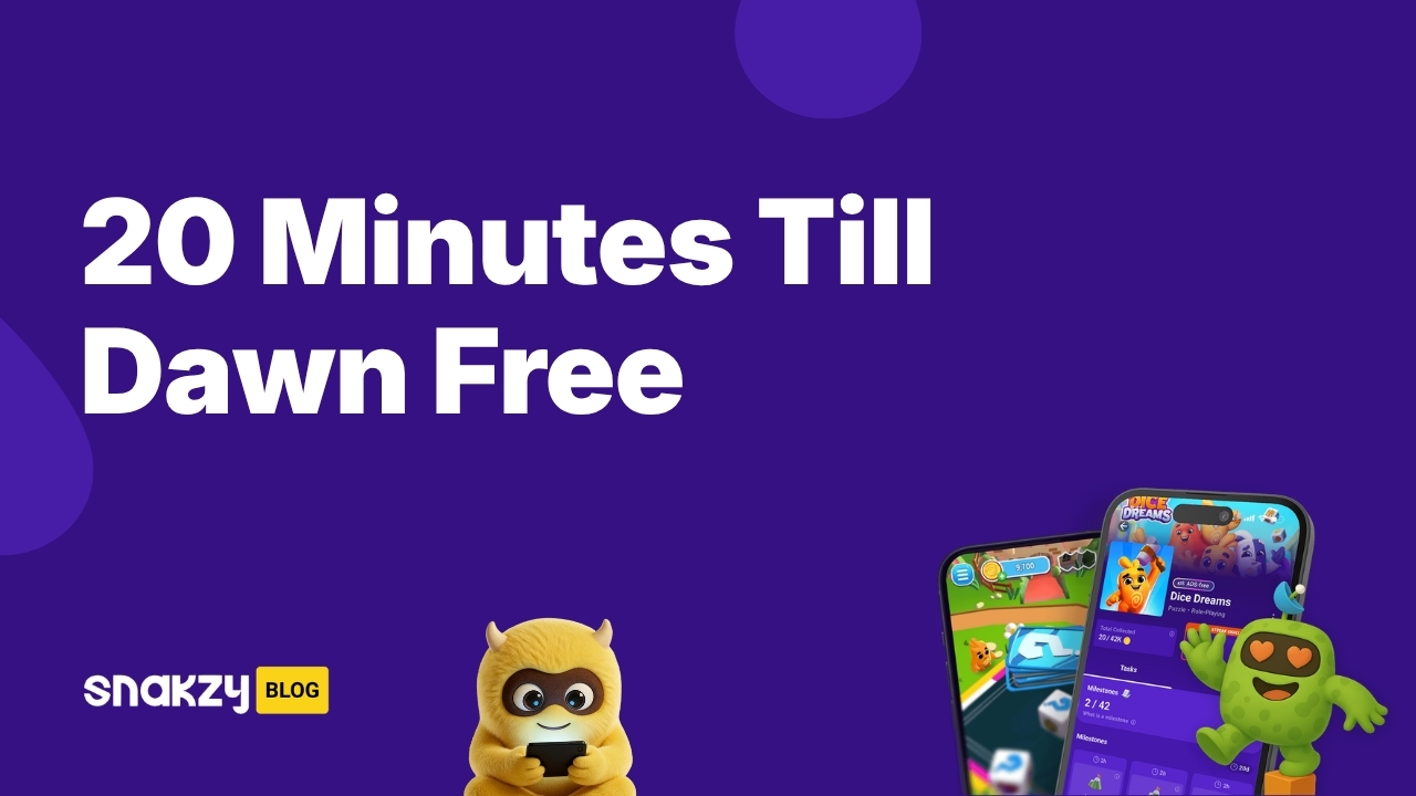 Featured image card for getting 20 minutes till dawn premium free on Android through Snakzy.