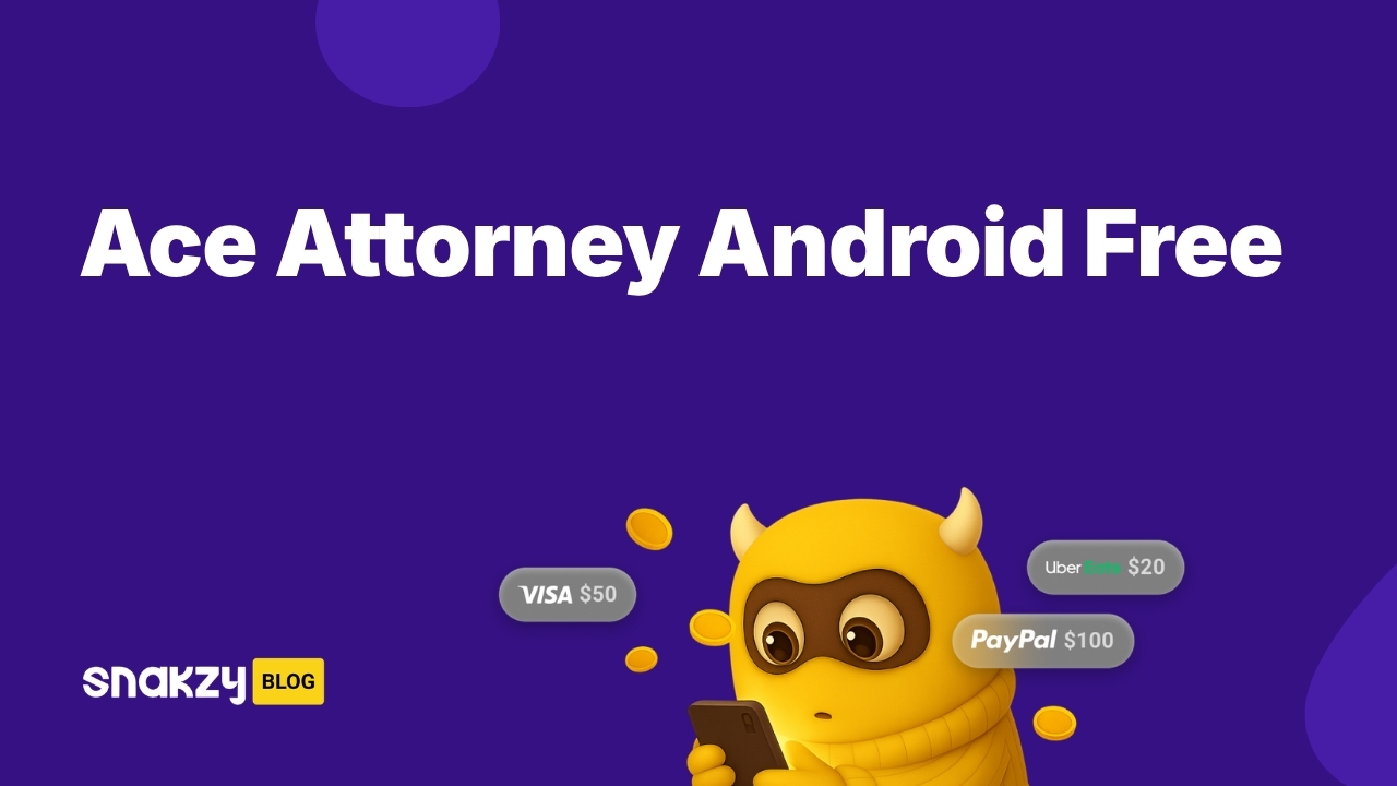 Featured image card for getting the Ace Attorney APK free on Android through Snakzy.