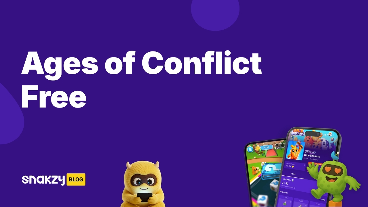 Featured image card showing how to get Ages of Conflict for free using a Steam gift card earned in Snakzy.