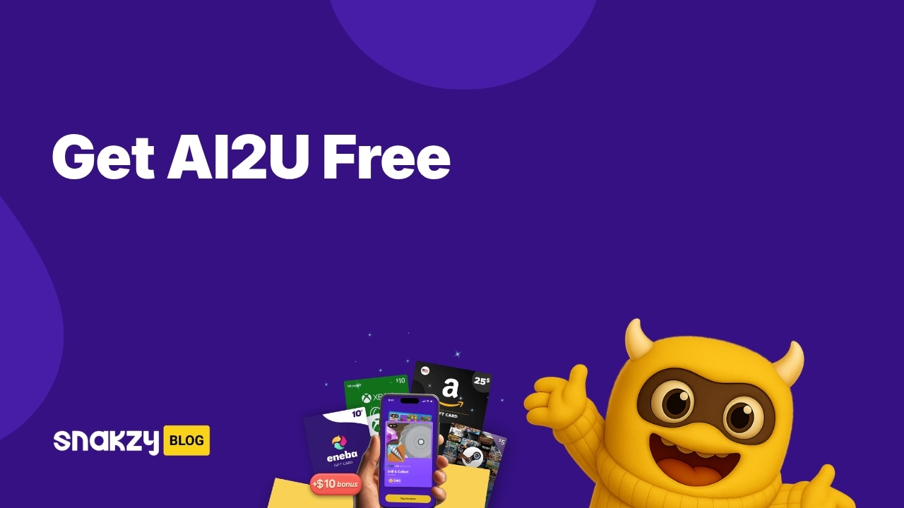 Featured image card for the AI2U free Steam guide on Snakzy showing how to earn a Steam gift card for the game.