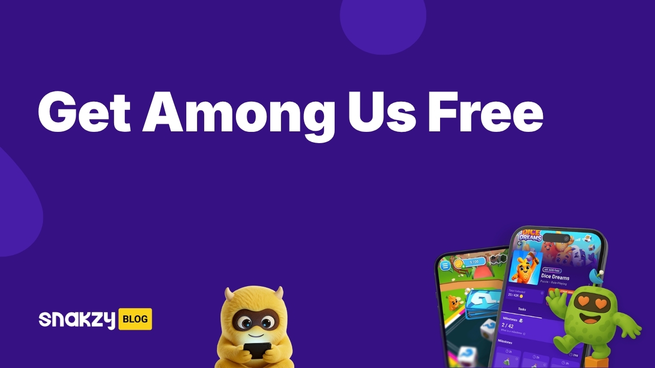 Featured image card for the Snakzy guide on how to get Among Us free on Steam using earned gift cards.