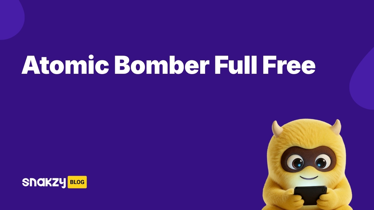 Featured card showing how to get Atomic Bomber Full free using a Google Play gift card earned on Snakzy.