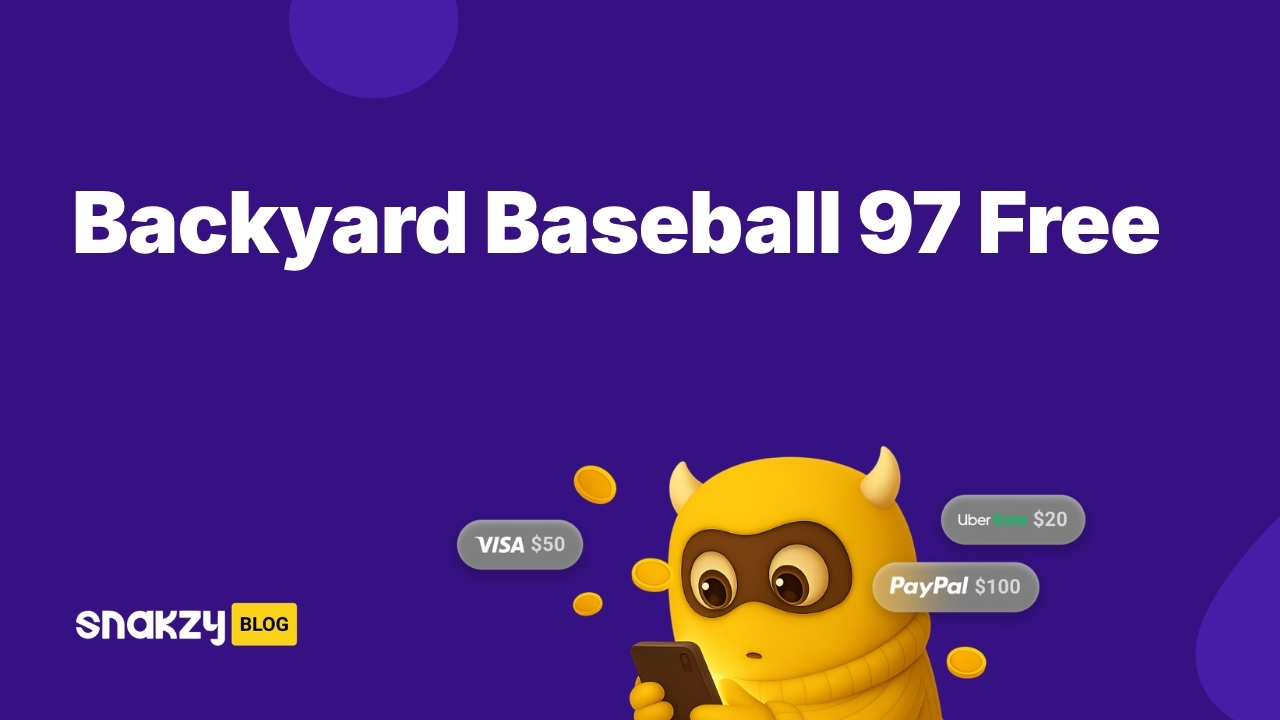 A featured image card showing how to get Backyard Baseball 97 on Android for free using Snakzy.