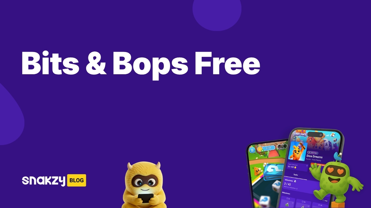 Featured card for the Bits and Bops free Steam guide on the Snakzy blog.