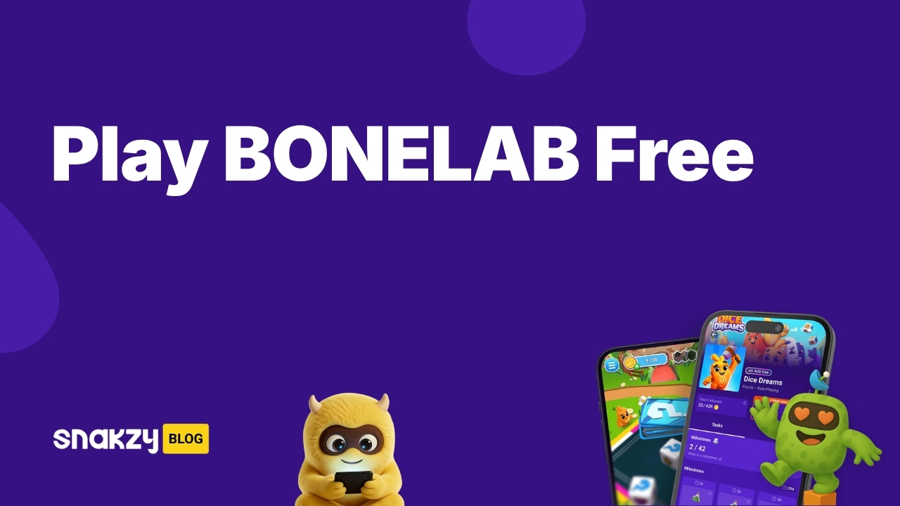 Featured image card for the Snakzy guide on how to get bonelab free using Steam gift cards earned through play.
