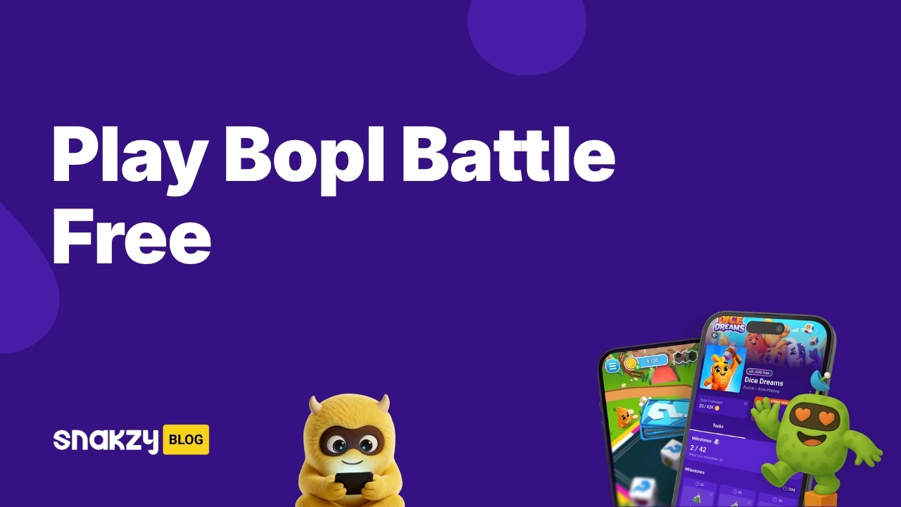 Featured card for the Snakzy guide on getting Bopl Battle free with a Steam gift card.