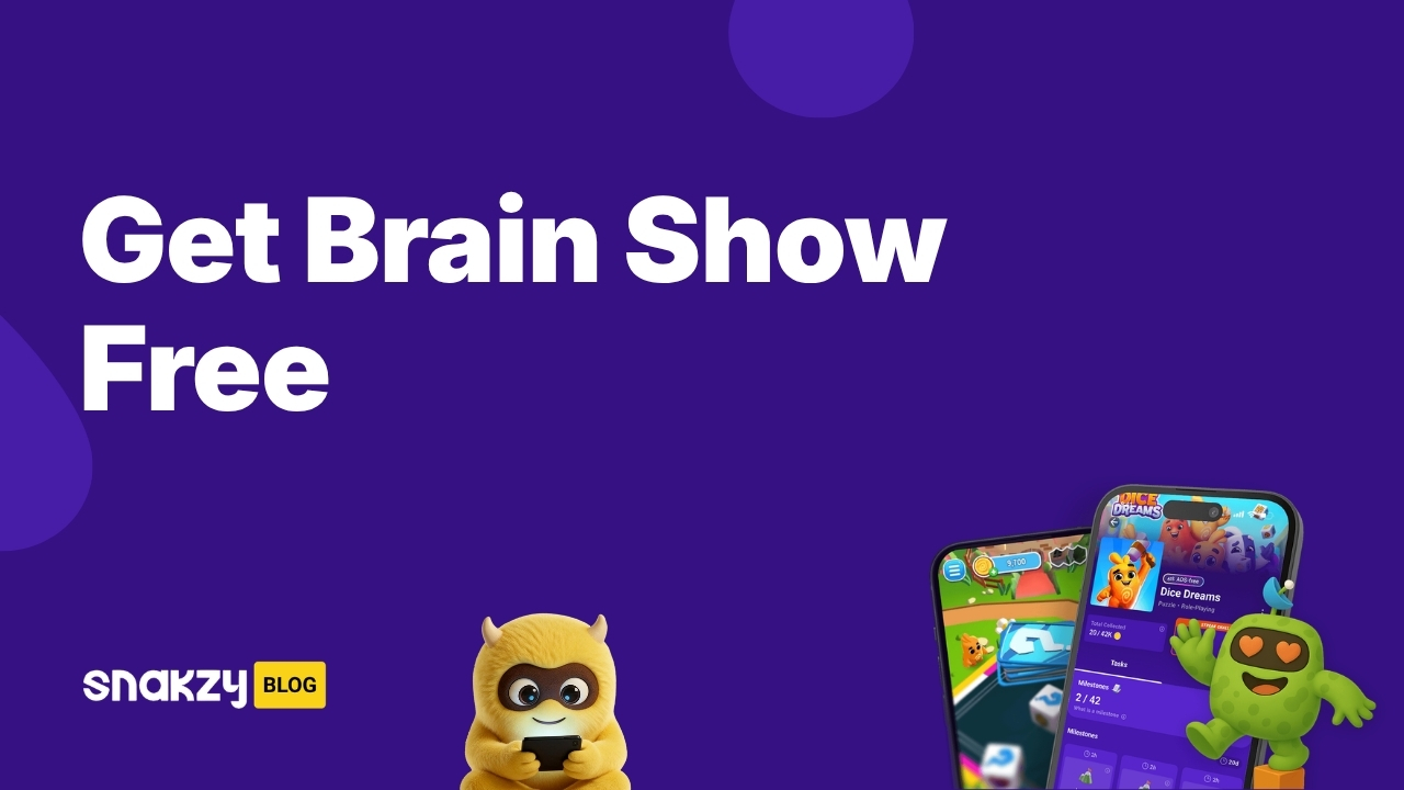 Featured card for the Brain Show Steam guide showing how to earn a Steam gift card with Snakzy.