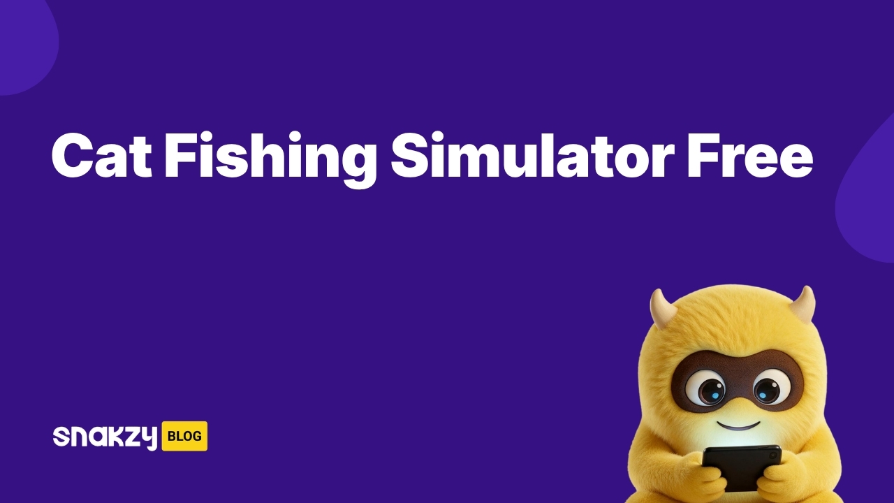 Featured card showing how to get Cat Fishing Simulator free on Android using Snakzy rewards.