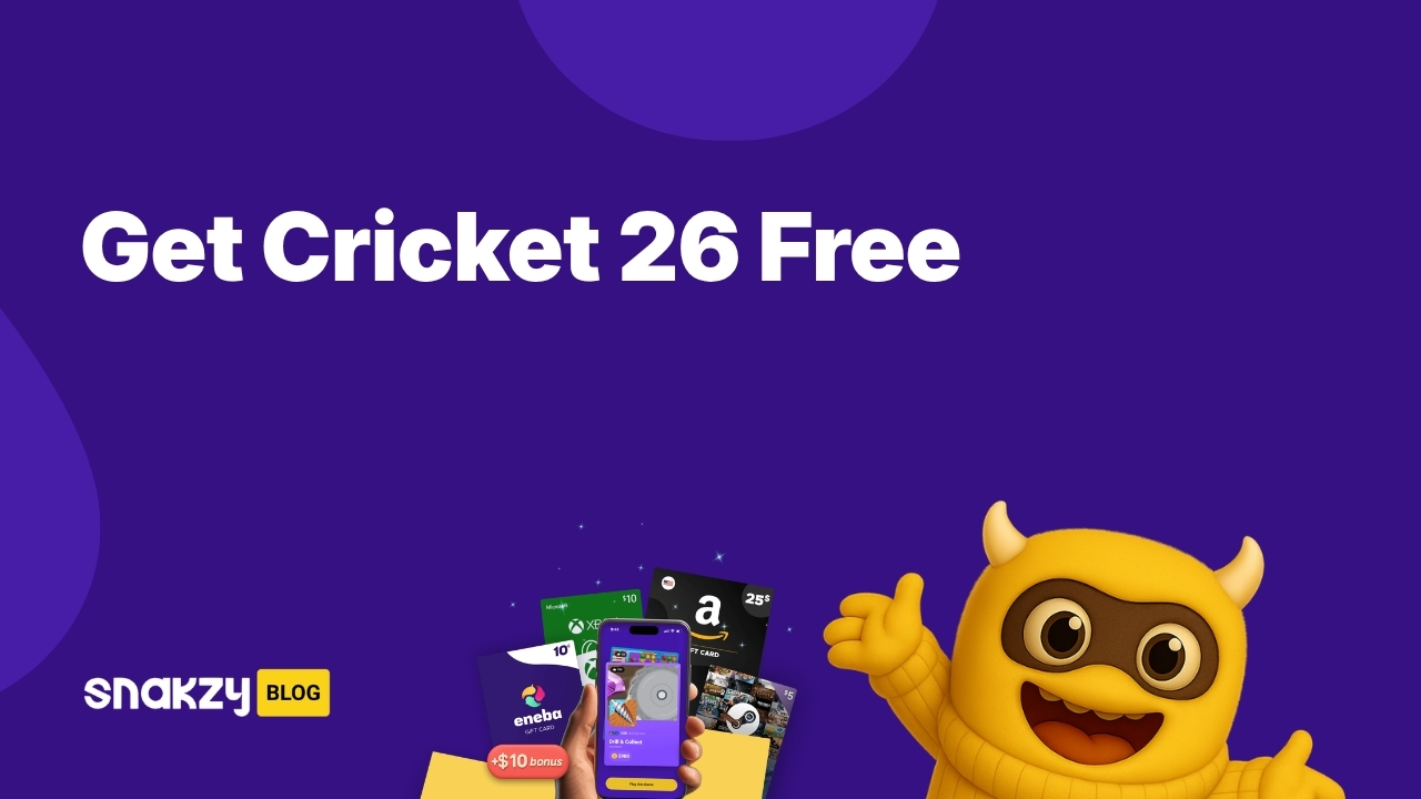 Featured image card for the Cricket 26 free Steam guide on Snakzy.