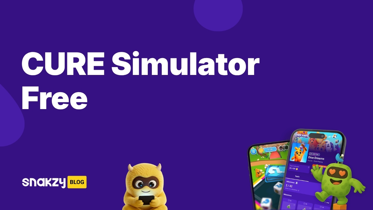 Featured card for the Snakzy guide on getting CURE a hospital simulator free on Steam.