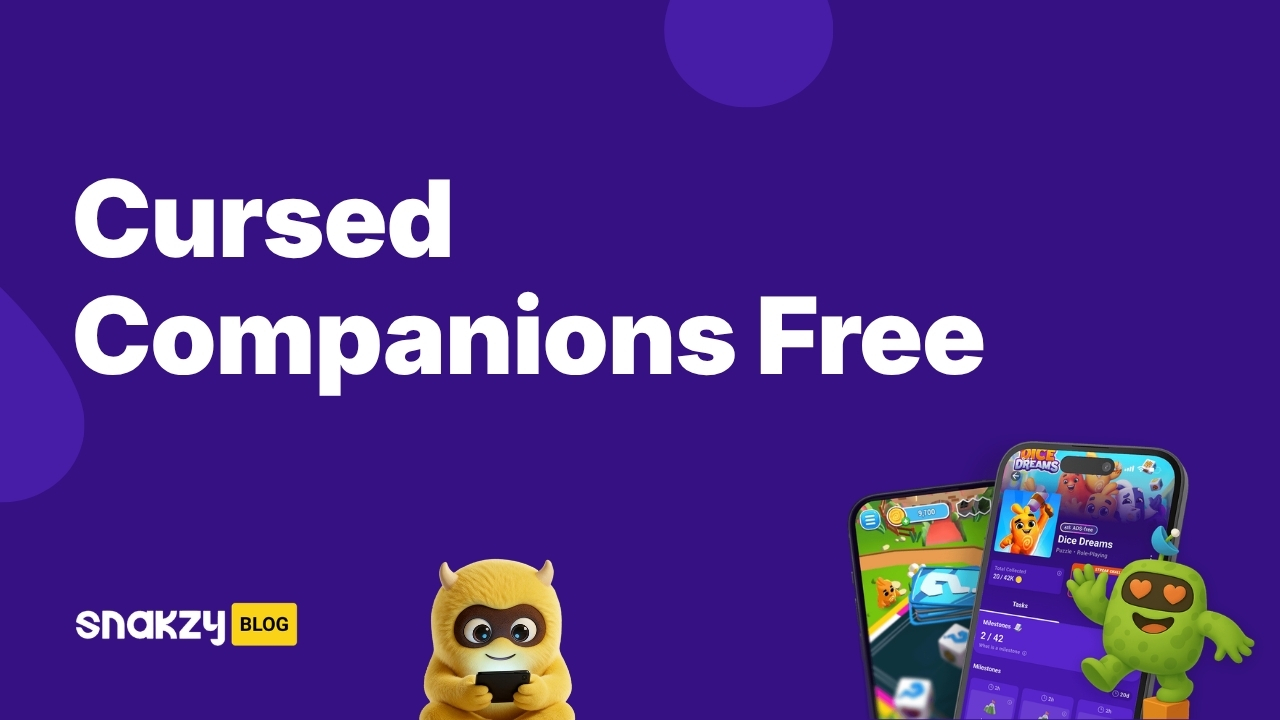 Featured image card showing how to get Cursed Companions free on Steam through Snakzy rewards.