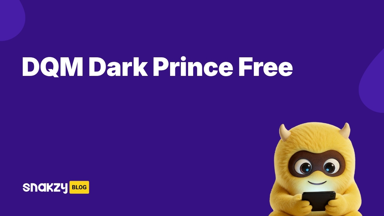 Featured card for getting dqm the dark prince apk free through Snakzy rewards on Android.