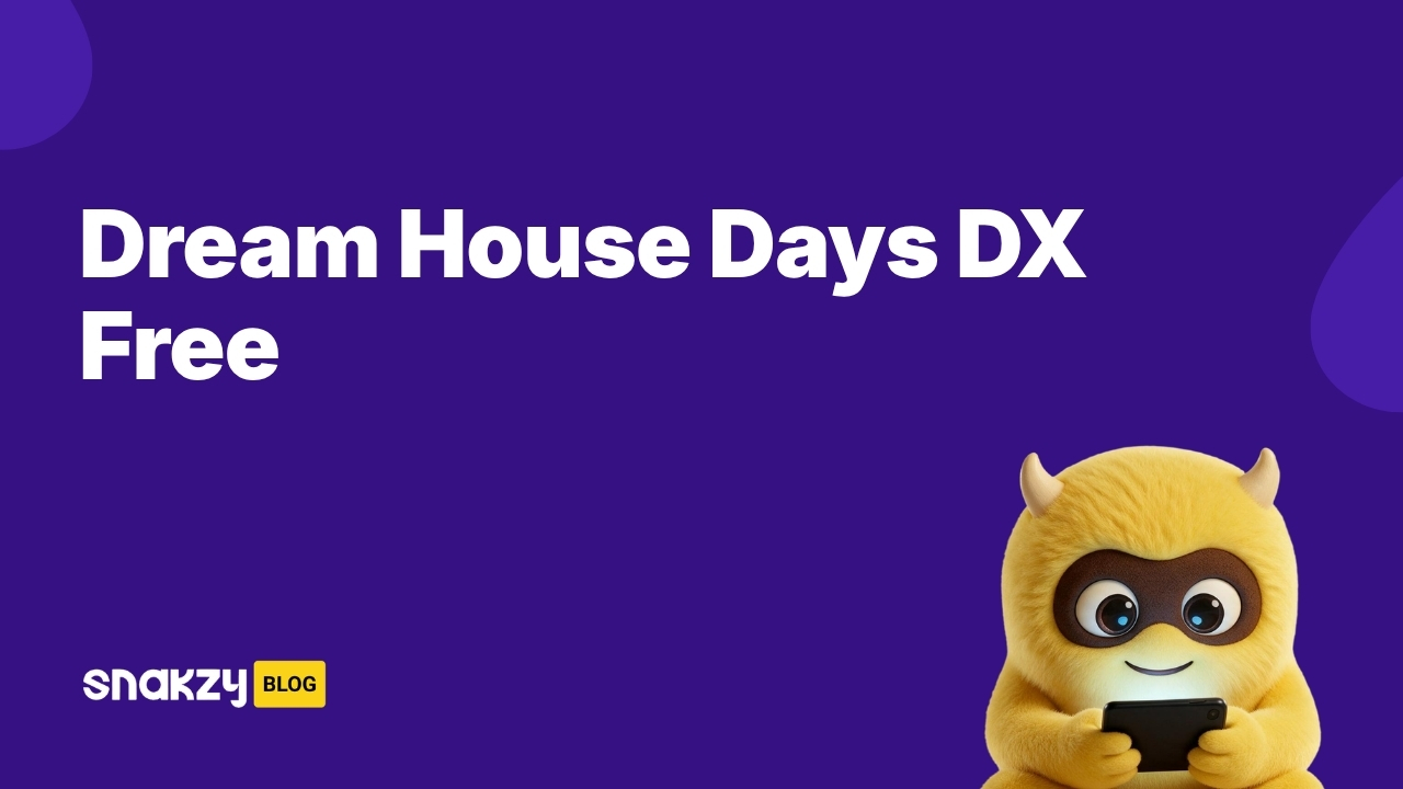 Featured image card for getting the Dream House Days DX APK free through Snakzy Google Play gift cards.