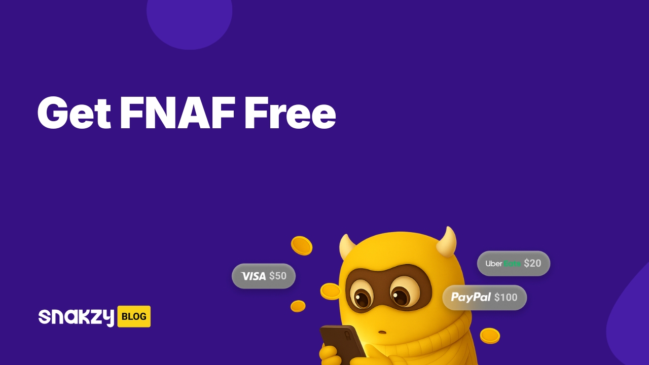 Featured image card showing how to get the FNAF APK safely on Android through Snakzy.