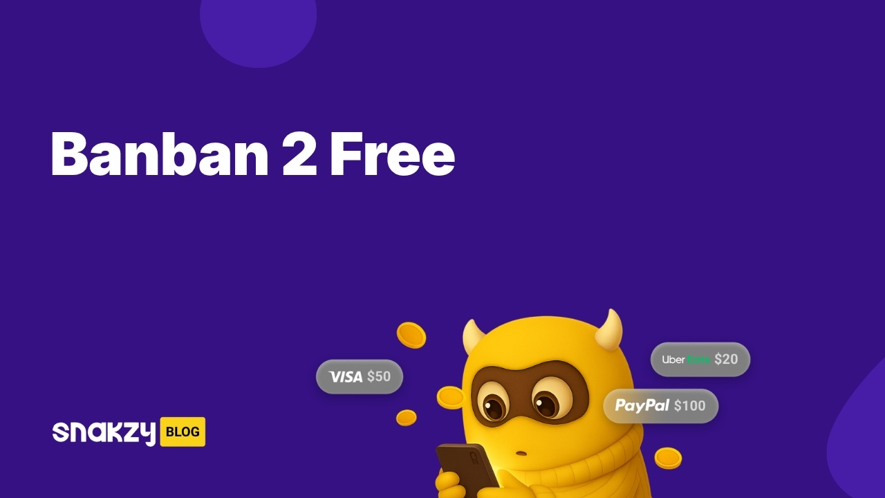 Featured image card for earning Garten of Banban 2 APK for free through the Snakzy app.
