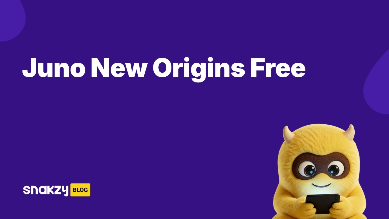 Featured image card for getting the Juno New Origins Complete Edition APK free through Snakzy rewards.