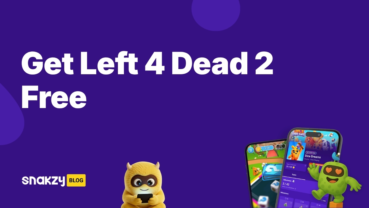 Featured image card for getting Left 4 Dead 2 free on Steam through Snakzy rewards.