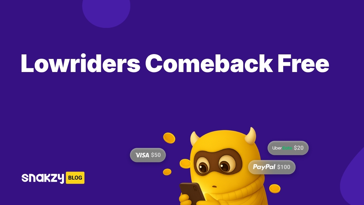 Featured image card for a guide on how to get Lowriders Comeback Boulevard free on Android using Snakzy.