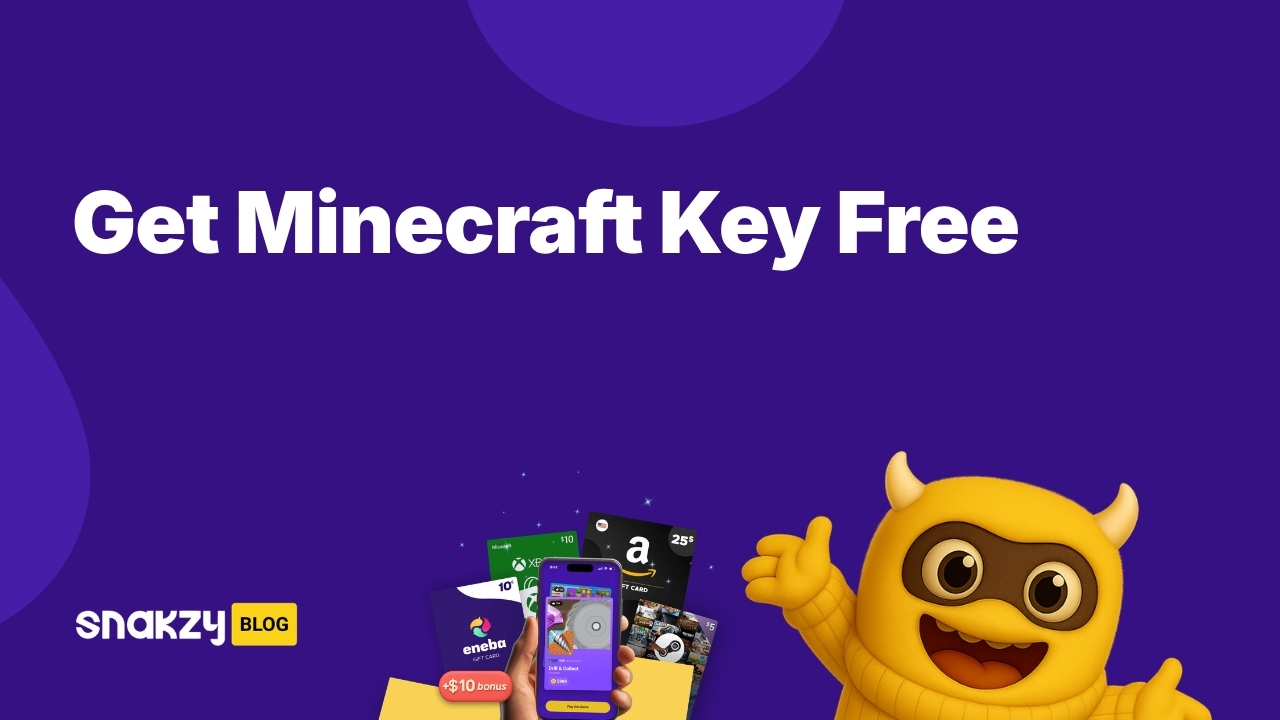 Featured image card for the Snakzy guide on getting a free Minecraft key through play-to-earn rewards.