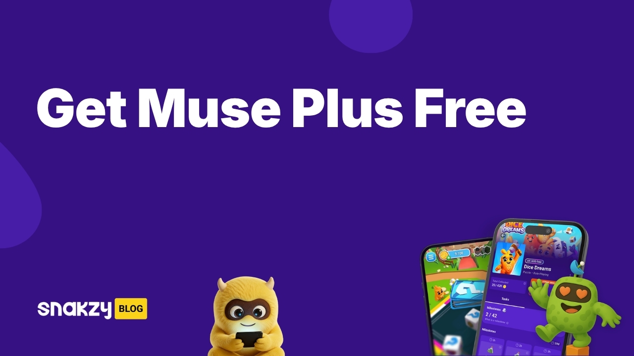Featured card for a guide on getting Muse Dash Muse Plus free on Steam through Snakzy rewards.