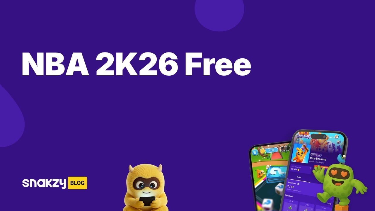 Featured image card for the Snakzy guide on how to get NBA 2K26 free on Steam.
