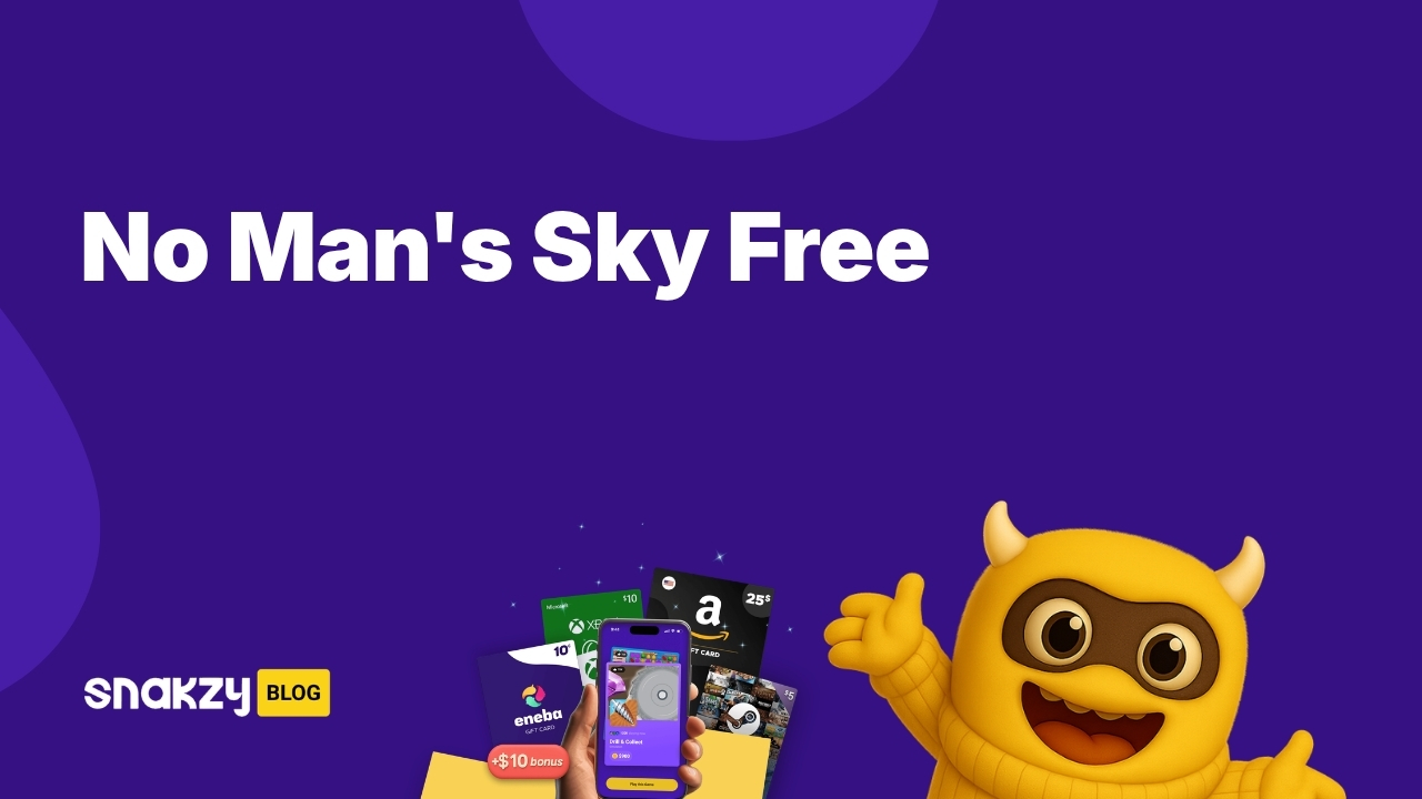 Featured image card for the Snakzy guide on how to get No Man's Sky free on Steam.
