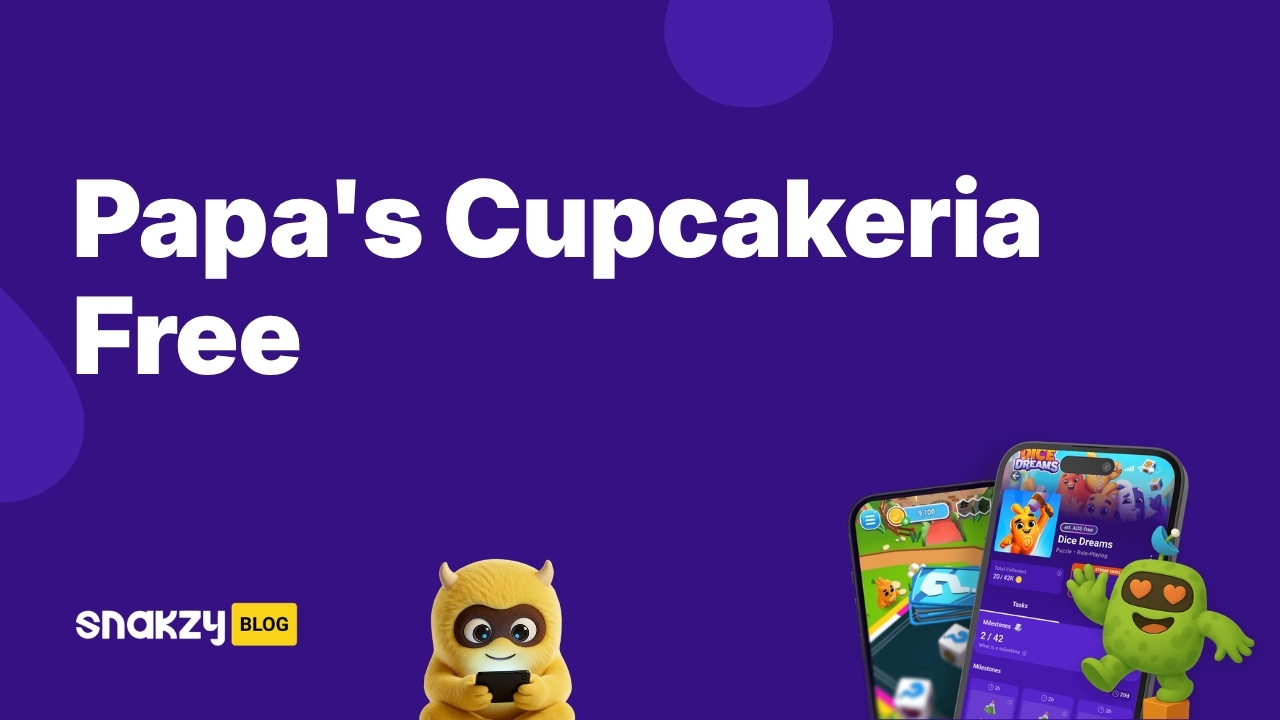 Featured image card for the Snakzy guide on getting Papa's Cupcakeria To Go free on Android.