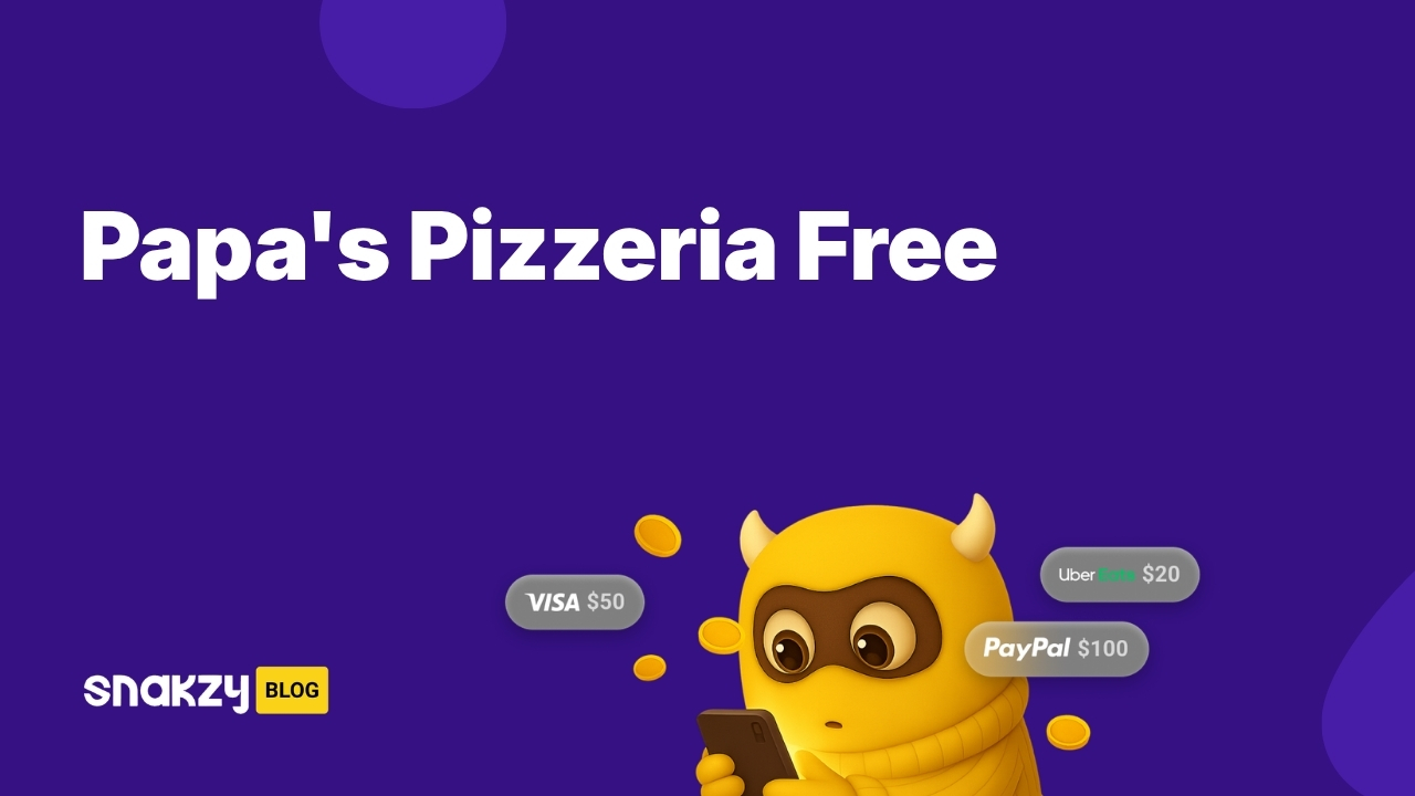 Featured image card for getting Papa's Pizzeria APK on Android free through Snakzy.