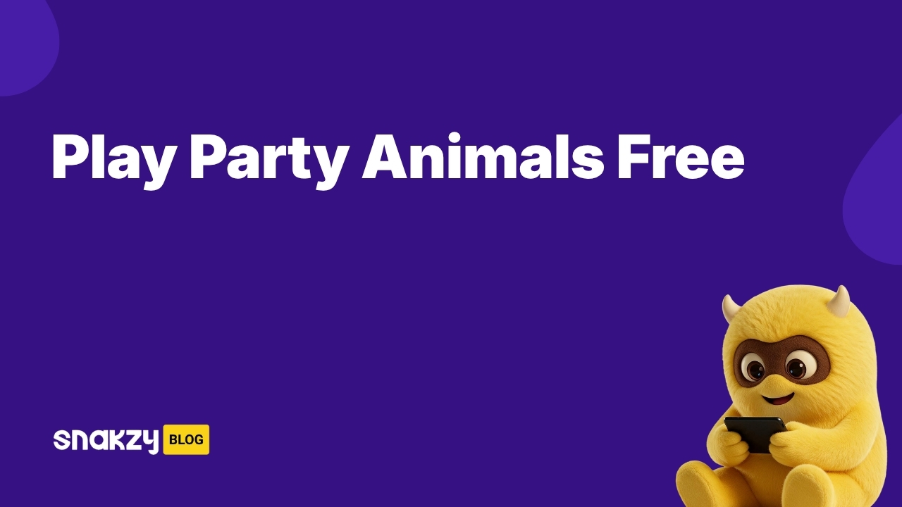 Featured card showing how to get Party Animals free on Steam through Snakzy rewards.