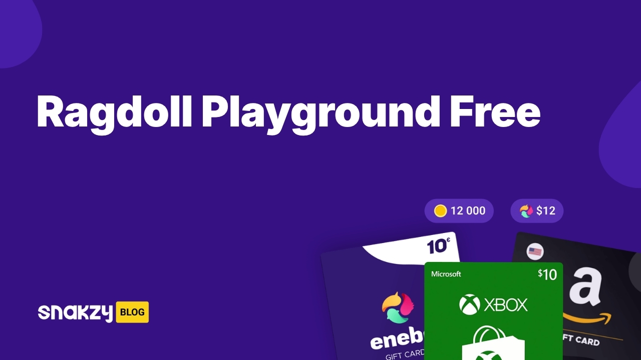 Featured card showing how to get People Ragdoll 3D Playground free on Android using Snakzy rewards.