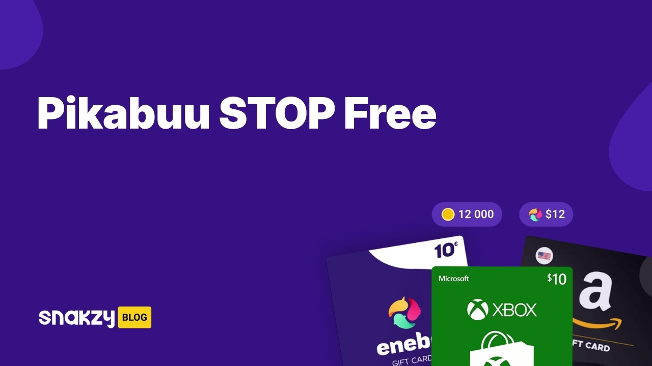 Featured image card for getting the Pikabuu Stop APK free through Snakzy rewards.