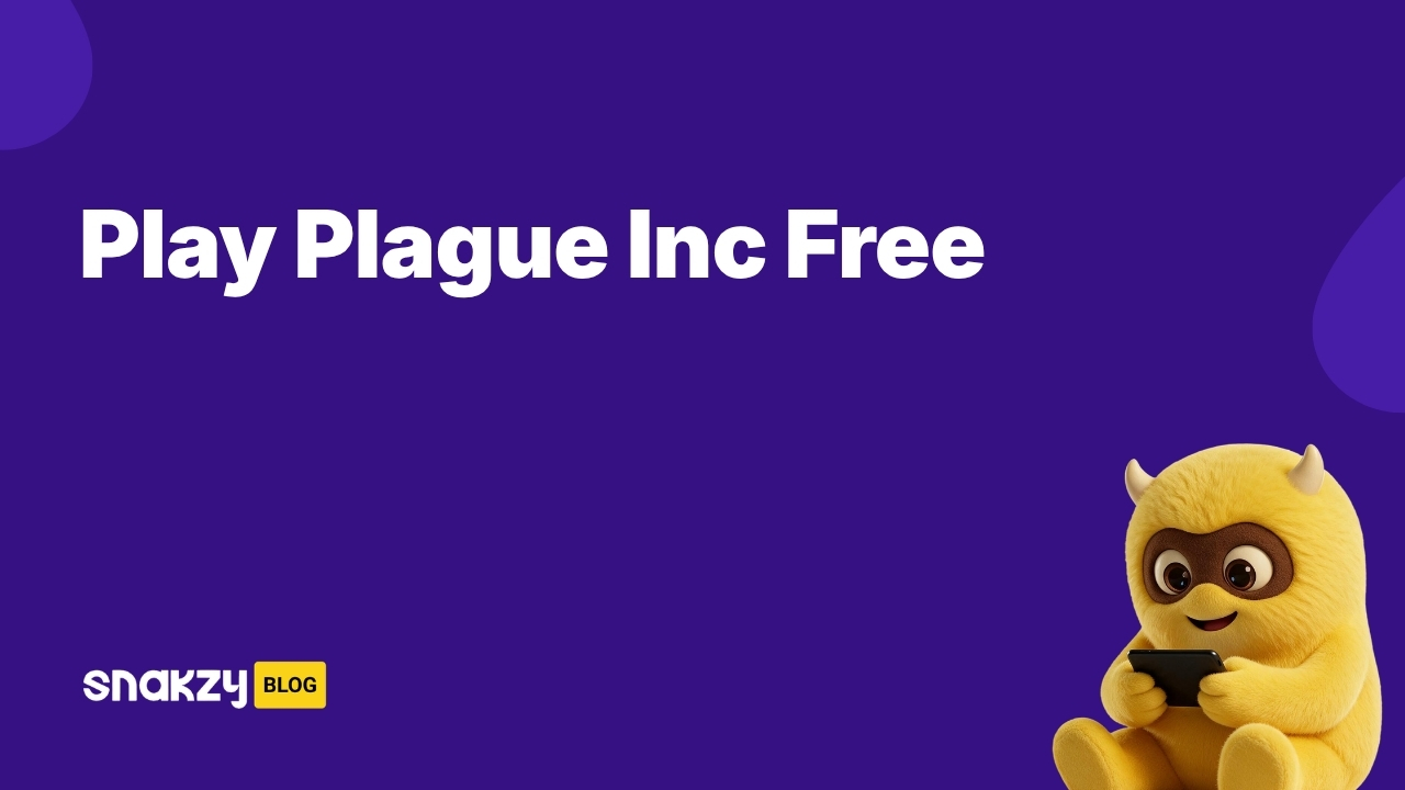 Featured card showing how to get plague inc free using a Steam gift card earned in Snakzy