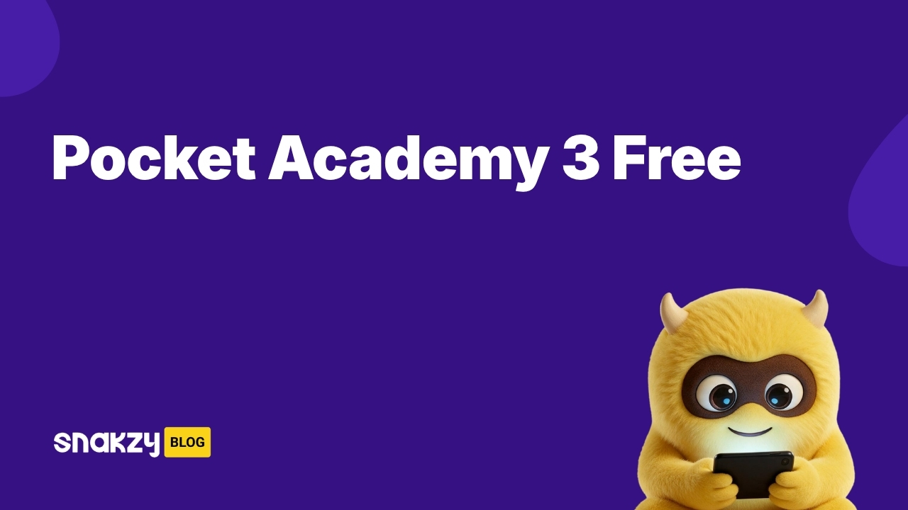 Featured image card for the Snakzy guide on getting the Pocket Academy 3 APK on Android for free.