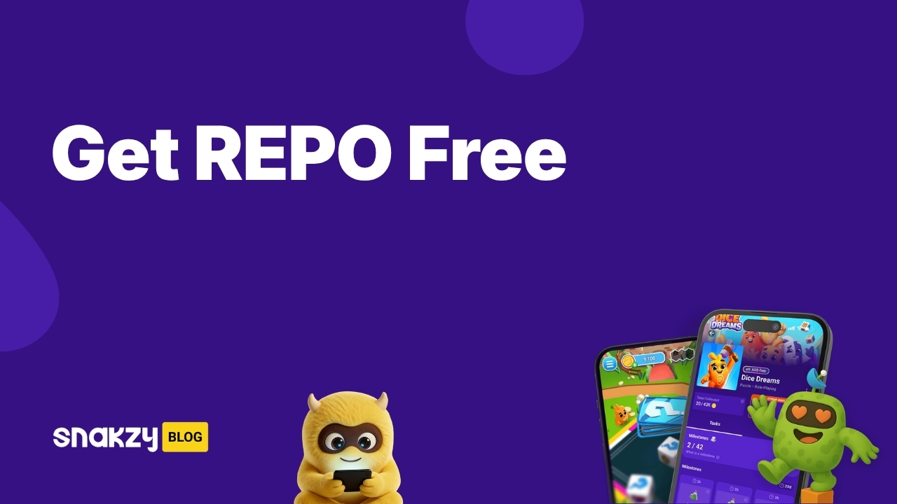Featured image card for the Snakzy guide on how to get the R.E.P.O. Steam game for free.