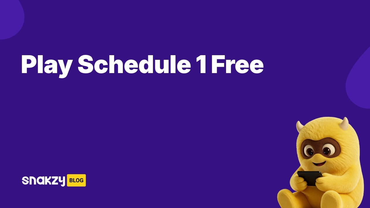 Featured image card showing how to get Schedule 1 free on Steam through the Snakzy rewards app.