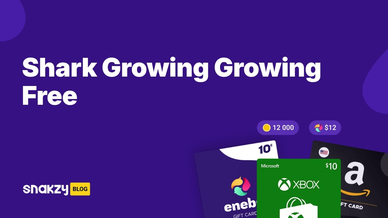 Featured image card for a guide on getting Shark Growing Growing free on Android with Snakzy.