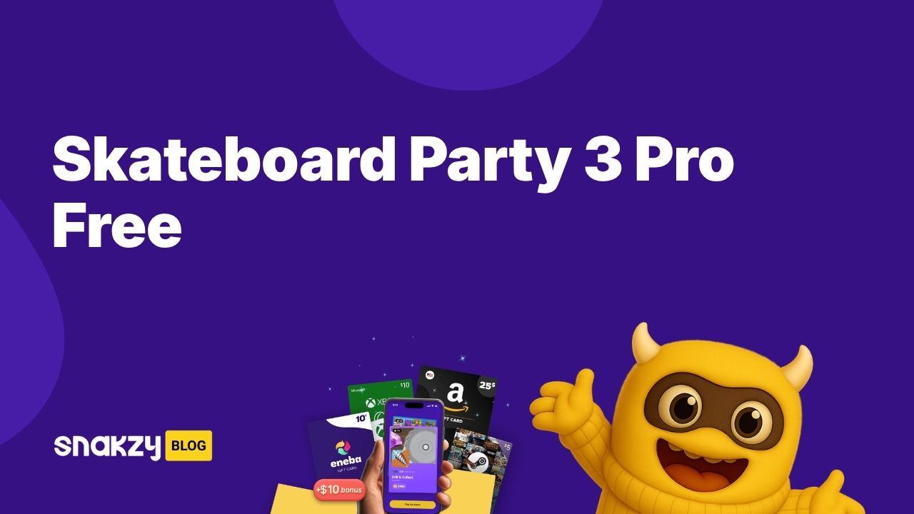 Featured image card for the Snakzy guide on getting Skateboard Party 3 Pro free on Android.