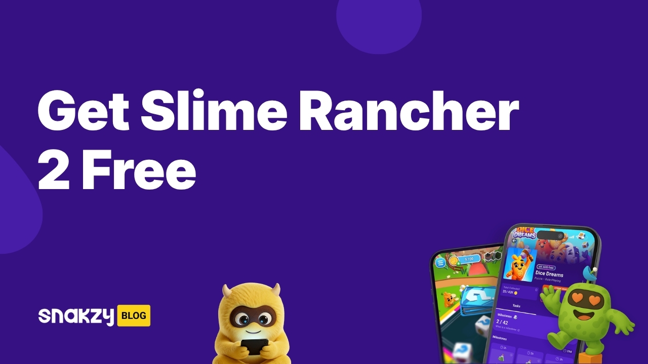 Featured card for getting a Slime Rancher 2 Steam key free through Snakzy rewards.