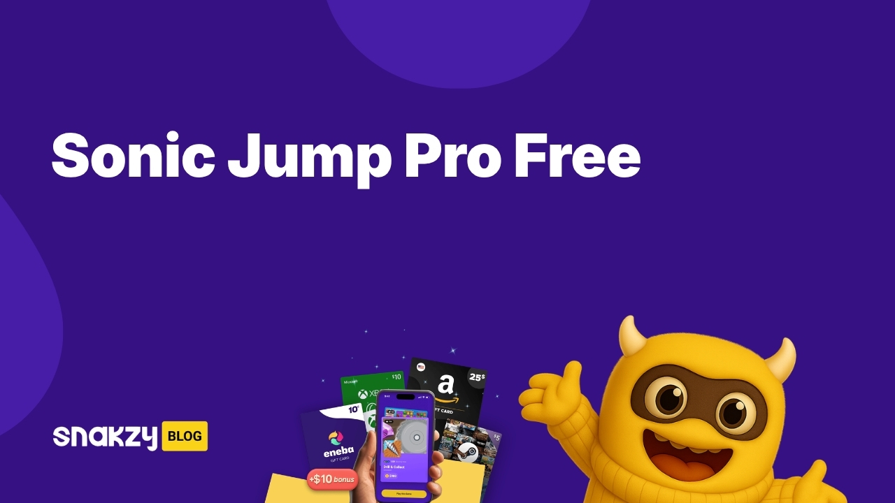 Featured image card for the Snakzy guide on how to get the Sonic Jump Pro APK safely using Google Play gift cards.