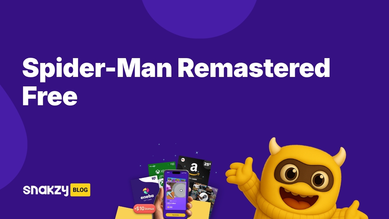 Featured image card for the Snakzy guide on getting Spider Man Remastered free on Steam.