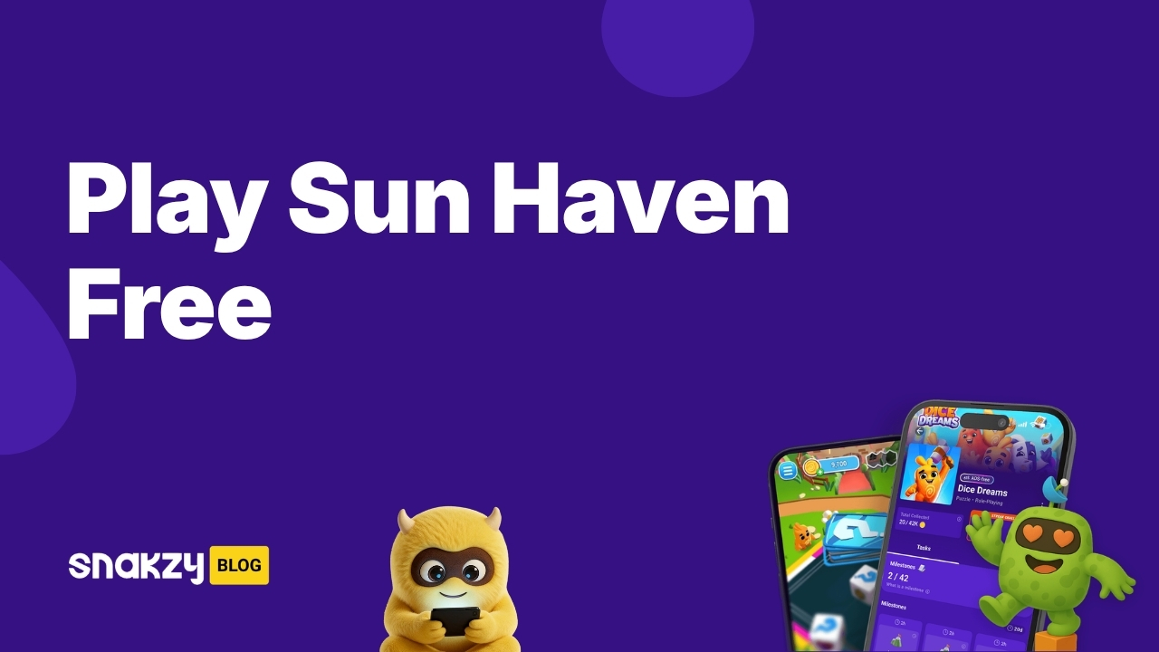 Featured image card for earning Sun Haven free on Steam through Snakzy rewards.