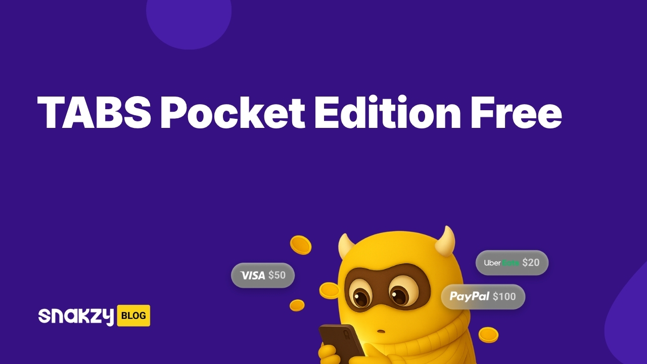 Featured image card for a guide on getting TABS Pocket Edition free on Android using Snakzy rewards.