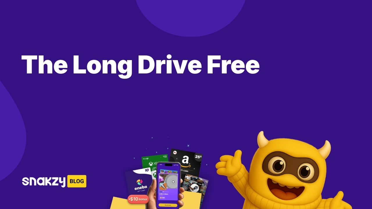 Featured card for the Snakzy guide on how to get The Long Drive free using a Steam gift card.
