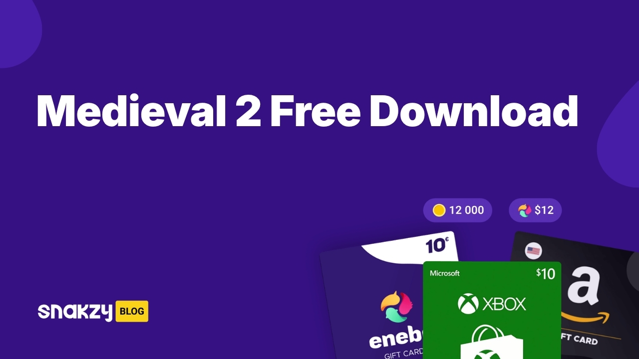 Featured card showing how to get a Total War: Medieval 2 download on Android for free using Snakzy.