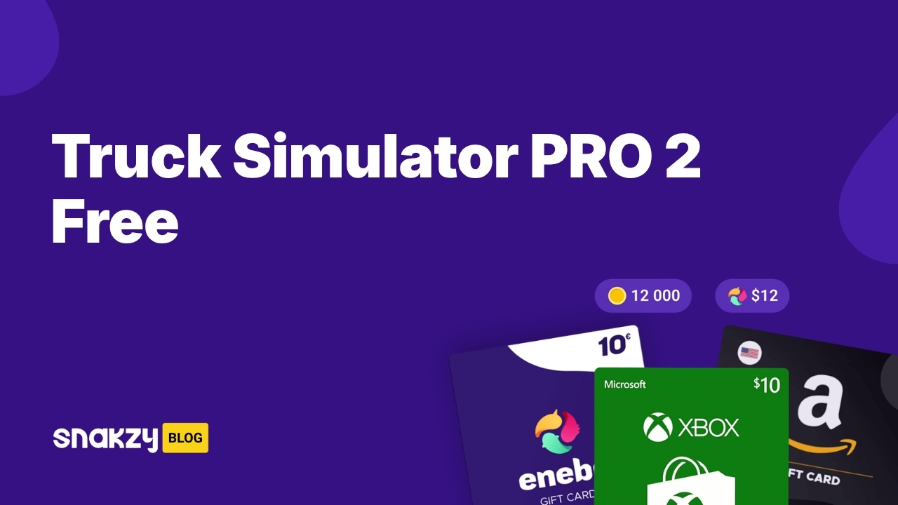 Featured card showing how to get Truck Simulator PRO 2 free on Android using Snakzy.