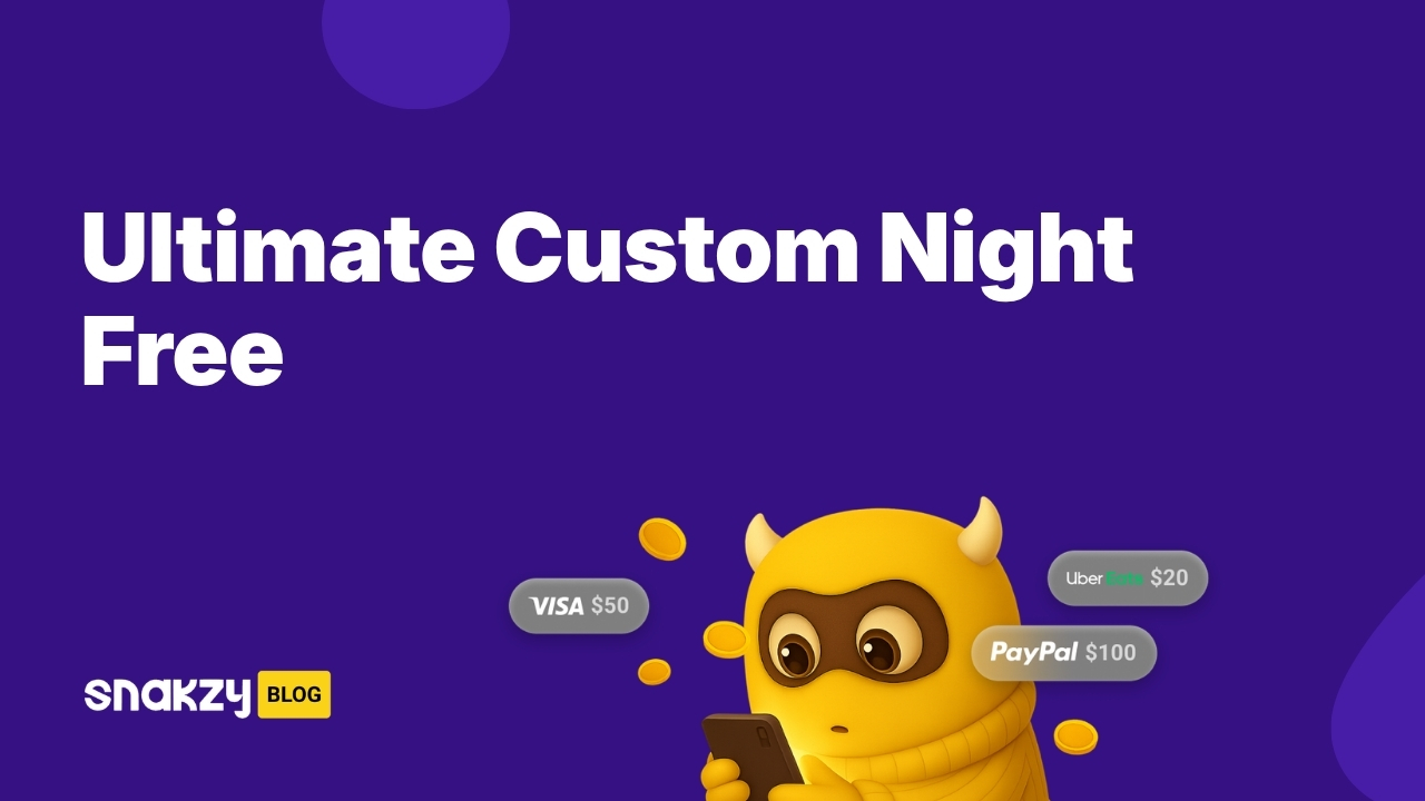 Featured image card for a guide on getting the Ultimate Custom Night APK safely on Android through Snakzy.
