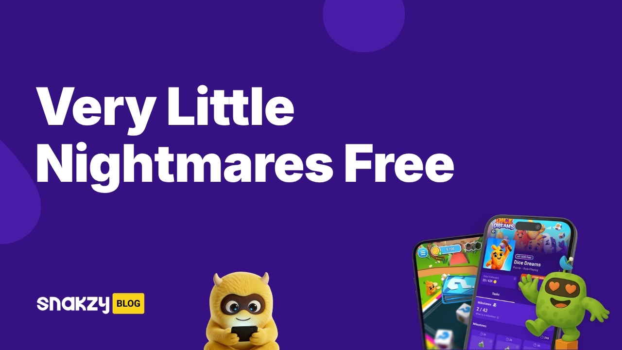 Featured image card for getting the Very Little Nightmares APK safely through a Google Play gift card earned on Snakzy.