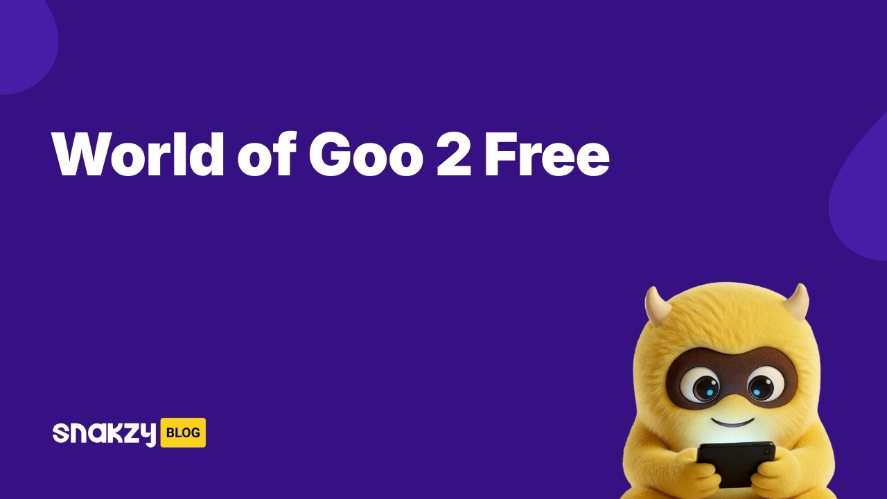 Featured card showing how to get the World of Goo 2 APK safely through Snakzy rewards.
