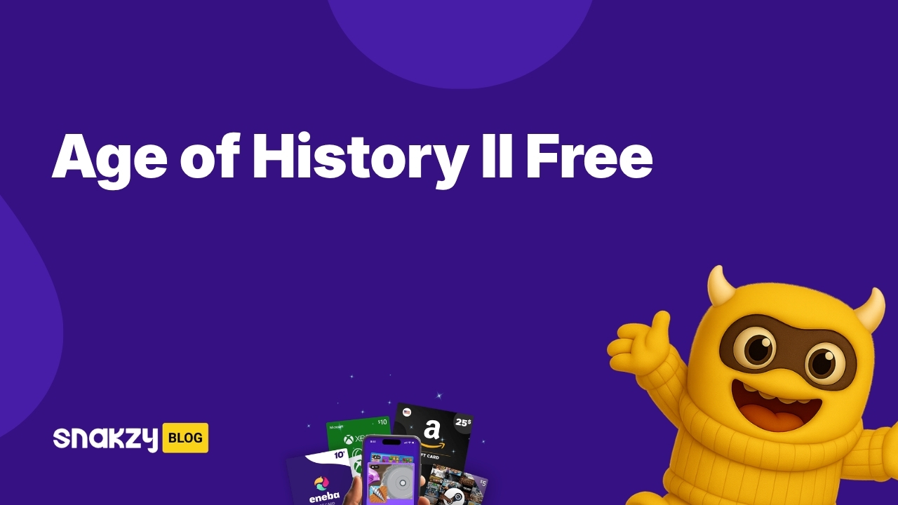 Featured card for the Age of History 2 APK guide showing how to get the game free on Android through Snakzy.