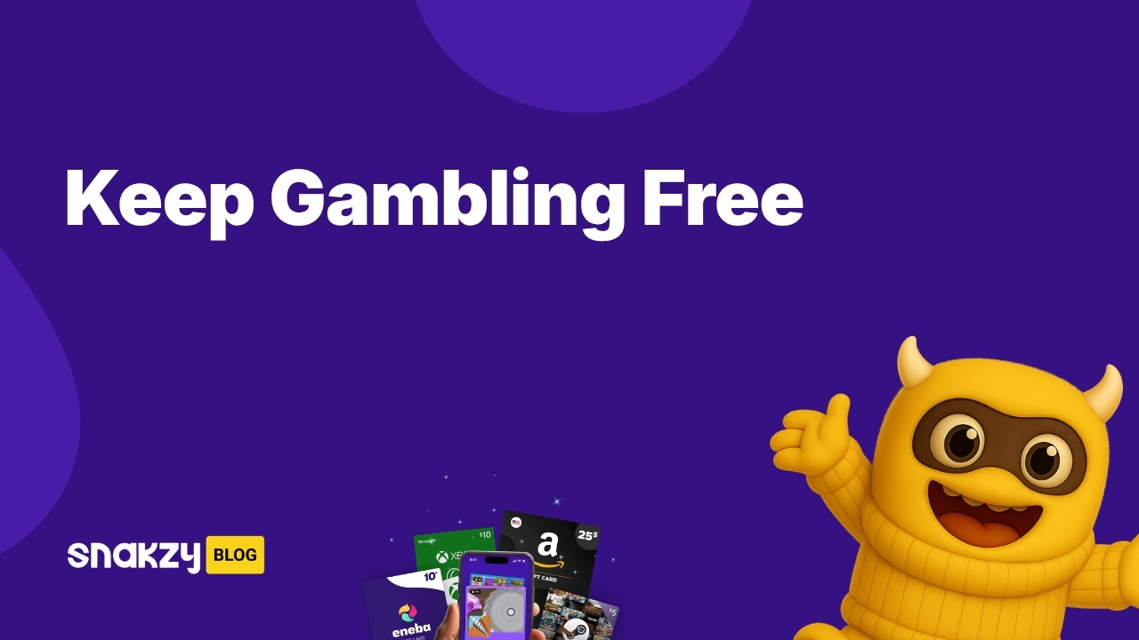 Featured card for getting a Keep Gambling Steam key free through Snakzy rewards.